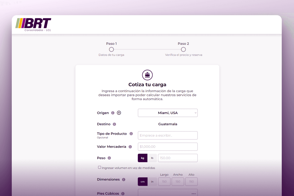 Plataforma digital de operación logística para consolidados