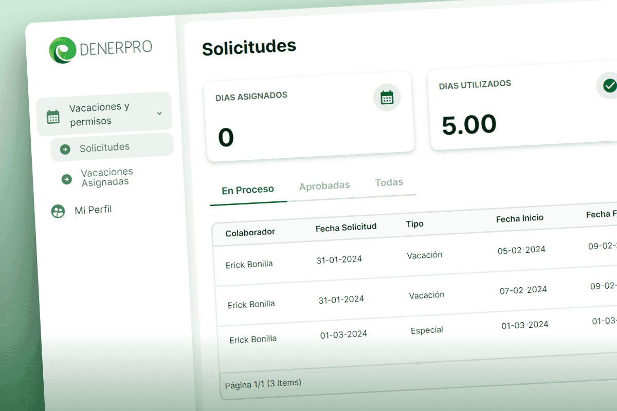 Sistema para gestión de vacaciones y permisos